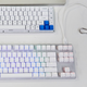 The White Fox’s bright blue direction and escape keys instantly draw the eye. The K-Type is larger and recognizable for it’s bright LEDs. (Image: Alex Cranz/Gizmodo)